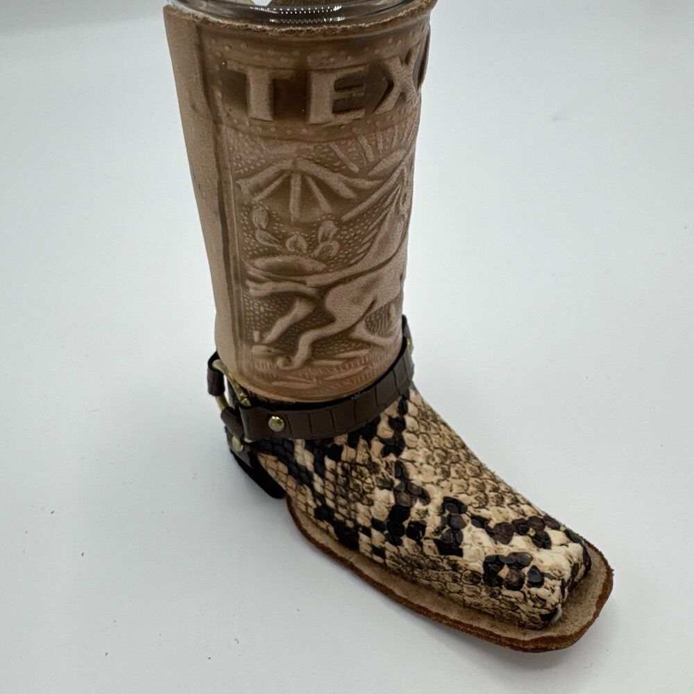 Shot Glass Tall Boy Leather Boot Hand Made in Mexico